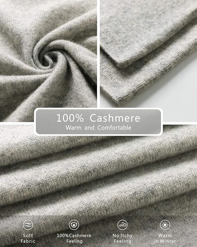 EURKEA 100% Cashmere Winter Scarf in Solid Colors with Gift Box for Women, Warm & Soft & Lightweight, Gift Ready