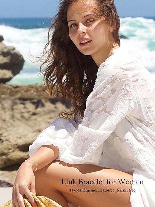 Anklet Bracelet for Women 925 Sterling Silver Natural Stone Chain Ankle Bracelet Beach Summer Fine Jewelry Birthday Christmas Gifts for Women Her Mom