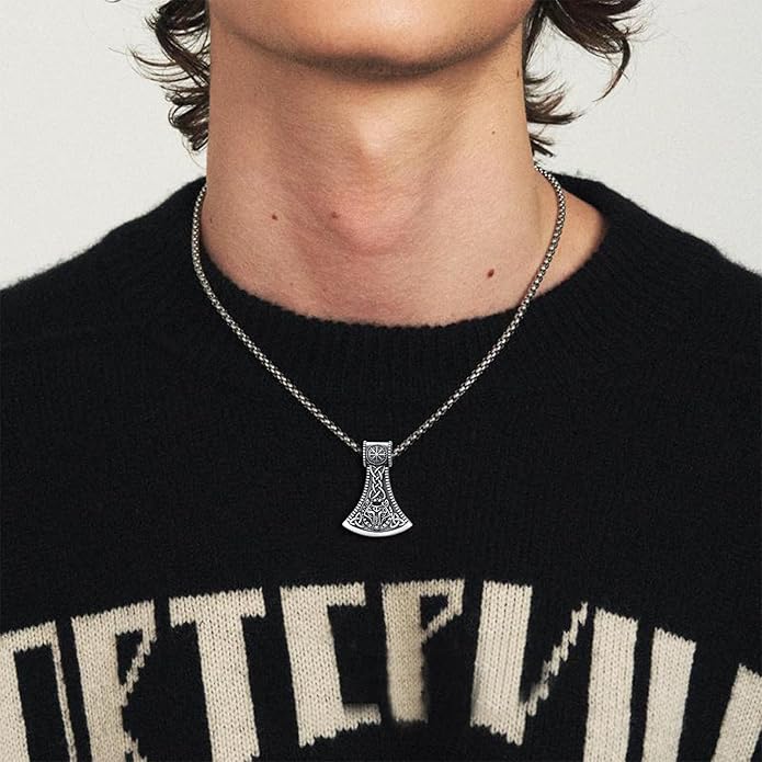 Suiknsn Arrowhead Necklace for Men Women 925 Sterling Silver Turquoise Malachite Celtic/Eye of Horus/Viking Arrow Pendant Amulet Jewelry Gifts Native American Necklace