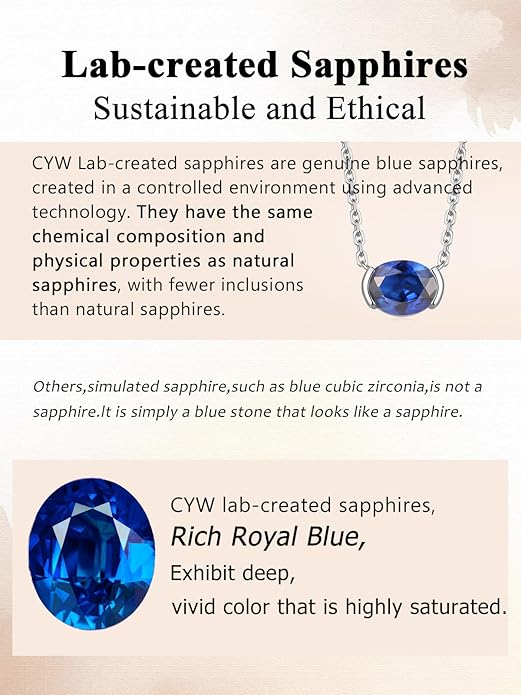 CYW Moissanite/Ruby/Sapphire/Emerald Dainty Pendant Necklace for Women, Novelty Design, Really Authentic Solid 925 Sterling Silver, 16"/18"/20" Adjustable, Birthday Anniversary Valentines Gift