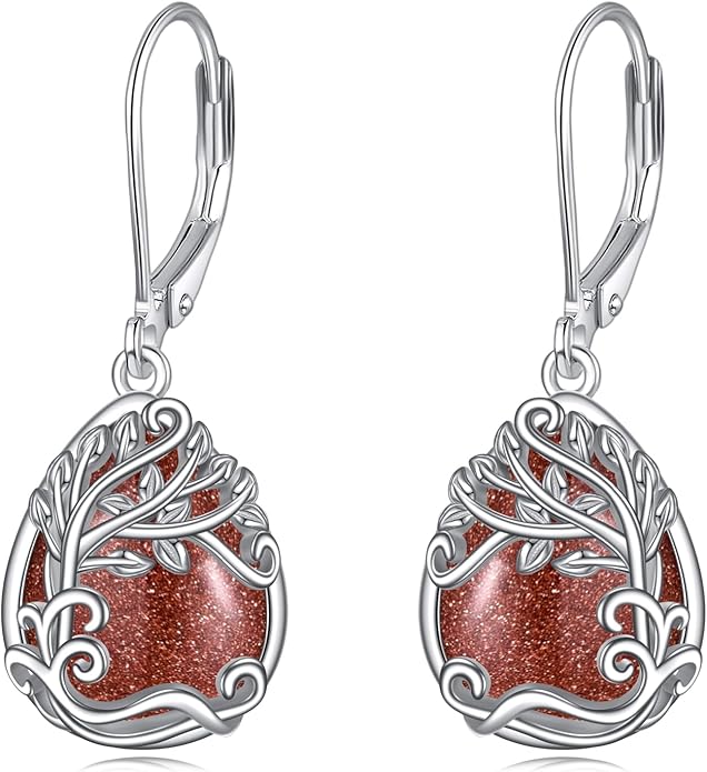 Moonstone Filigree Drop Dangle Teardrop Earrings 925 Sterling Silver Moonstone Leverback Earrings for Women Jewelry Gifts