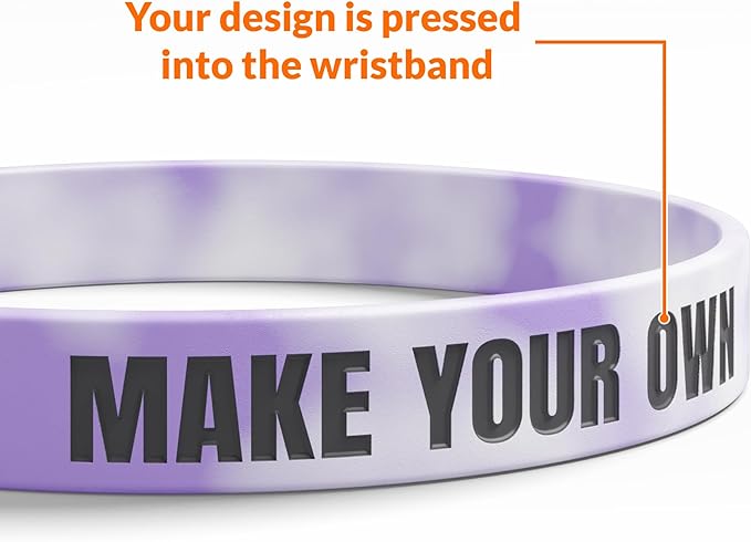 Custom Wristbands For Events, Fundraisers & Promotions | Add Text, Icons, & Logos | Bulk Rubber Bracelets | Classic 1/2” | 100% Silicone