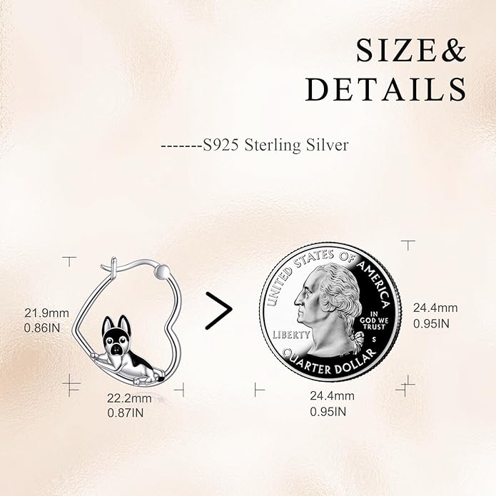 YFN Animal Earrings Sterling Silver Animal Heart Hoop Dangle Earrings Cute Jewelry Gifts for Women