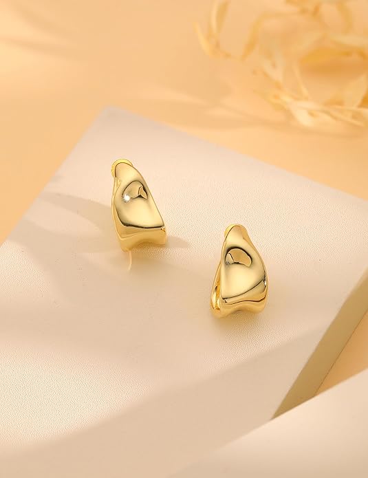 14K Gold Plated Knot Statement Earrings for Women Hypoallergenic Chunky Drop Dangle Earrings - Lightweight Fashion Accessories Gold Jewelry Gifts for Womens Trendy