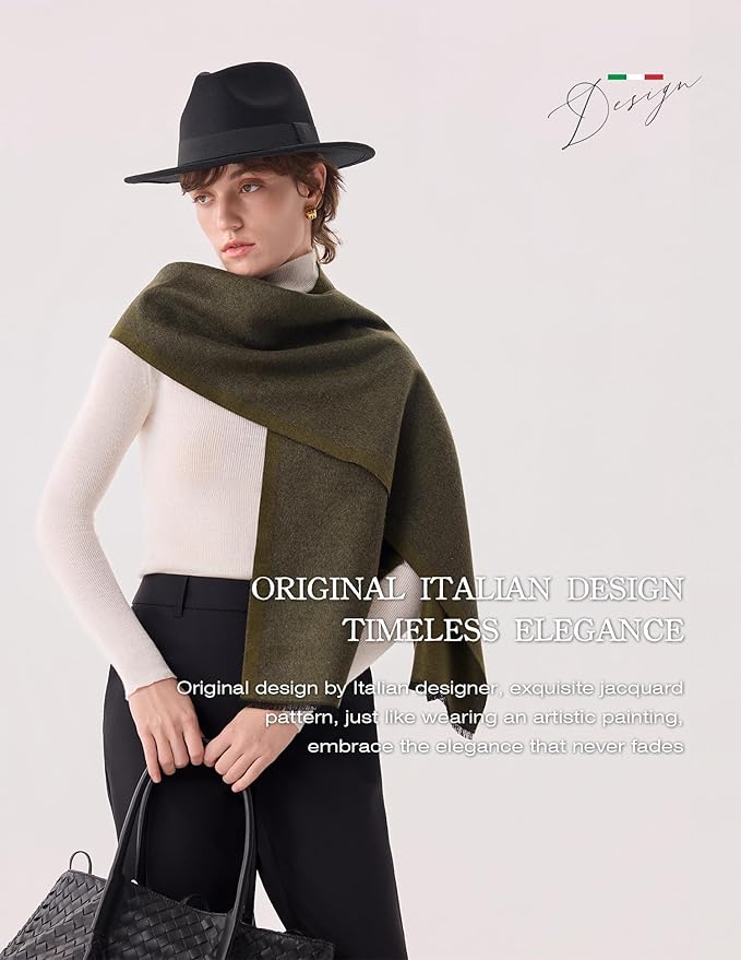 ZHE JIN Luxurious Silk Scarf for Women, Warm Soft Scarves Winter Gift for Her, 100% Brushed Mulberry Silk, Gentleman, 71"x12"