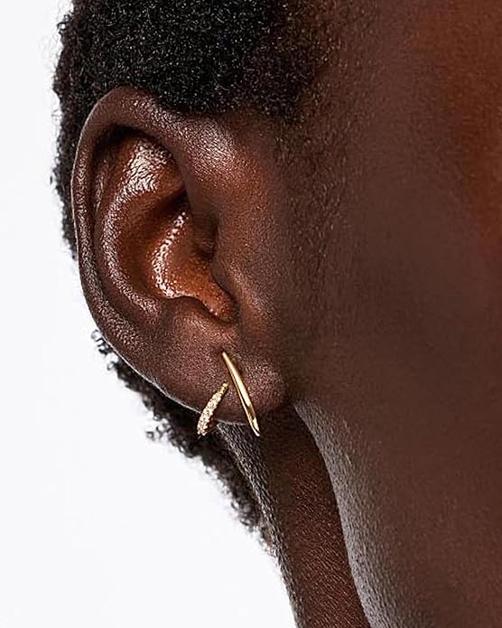 Gold Earrings for Women Trendy 14K Gold Plated Stud Earrings Dainty Minimalis Hypoallergenic CZ Earrings Jewelry Gifts for Her