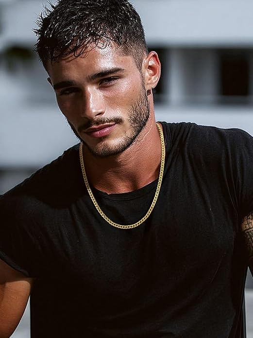 ChainsPro Chunky Miami Cuban Link Chains for Men,Stainless Steel Cuban Chain Necklace,4.8/6/10/14mm Width,No Tarnish& Thick Hip Hop Jewelry,18-30 inch Length, Black/Gold Plated/Silver,Send Gift Box