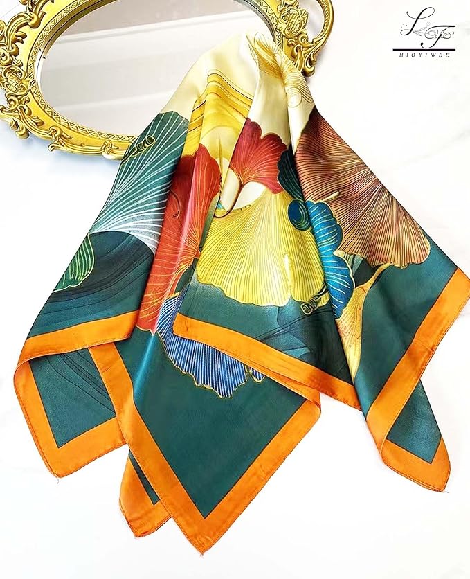 Hioyiwse Satin Bandanas Head Scarf For Women Hair Scarves Accessories Lightweight Fashion Wrap Neck Silk Sleeping Headscarf