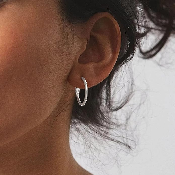 Gacimy Gold Hoop Earrings for Women 14K Gold Plated, 925 Sterling Silver Post Hypoallergenic Earrings Hoops for Women