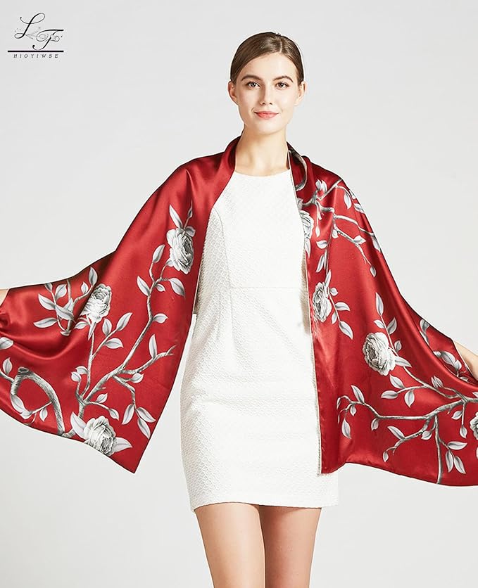 Hioyiwse Shawl Scarf For Women Lightweight Scarves Floral Pattern Formal Evening Dressesformal Shawl Summer Wraps