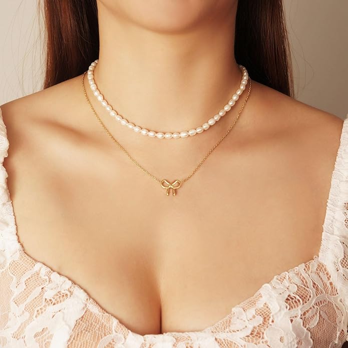 Gold Necklace for Women-14K Gold Plated Bow,Dragon,Shell, Palm Tree, Seahorse, Conch Shell,Sardines, Cowboy Boot,Bat,Bunny Pendant Beachy Jewelry for Women Gifts
