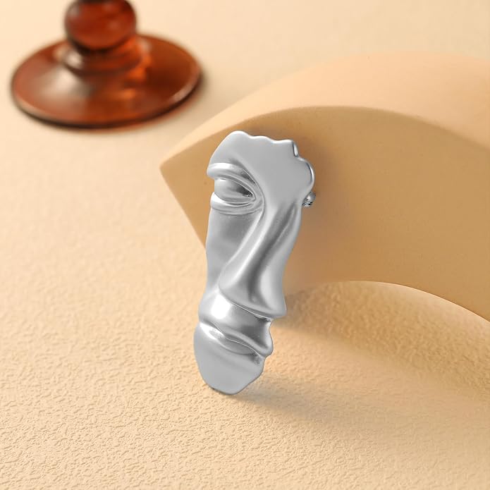 Figure Face Mask Brooch - Vintage Minimalist Metal Brooches Women Men