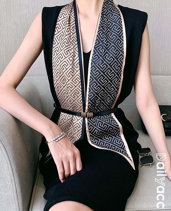 Dailyacc Hair Scarf for Women Fashion Silky Satin Headscarf Wrap Breathable Lightweight Neck Scarves For Handbag