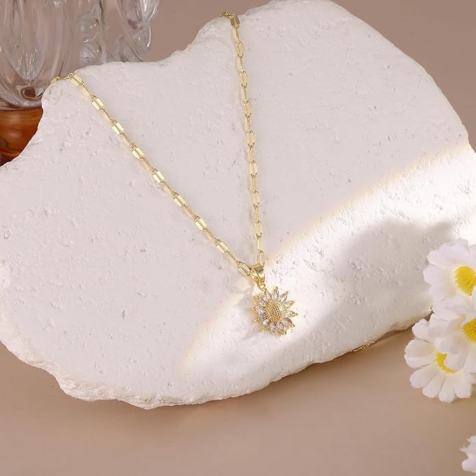 Cubic Zirconia Necklace, Dainty 14k Gold Plated Diamond Necklaces For Women Choker Necklace Simple Gold Plated CZ Jewelry Necklaces for Women Trendy Gifts