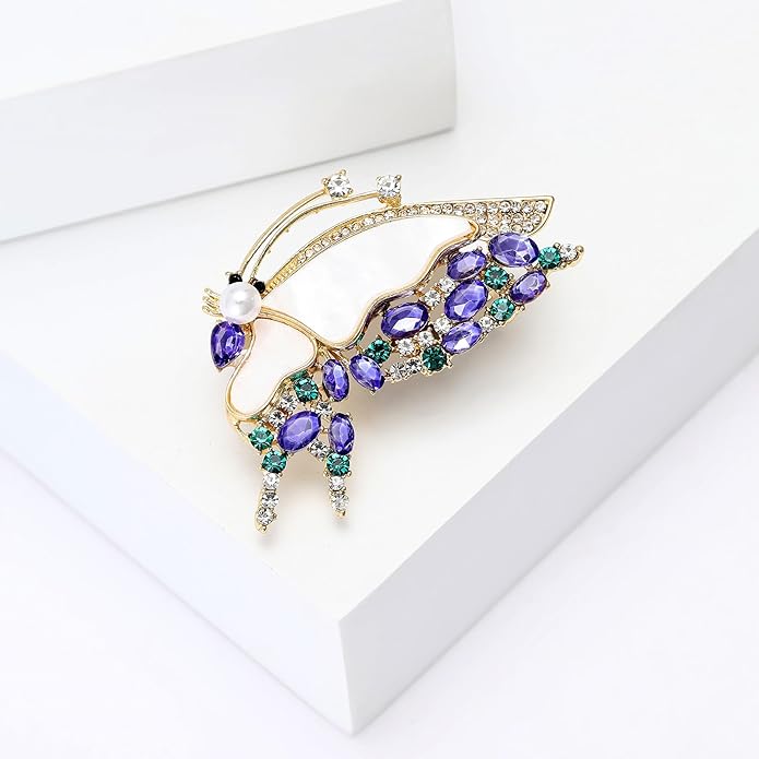 LuvQaze Animal Brooch for Women Men Zirconia Rhinestone Abalone Shell Animal Lapel Pin Christmas Birthday Holiday Gift for Wife Mother Girlfriend Daughter