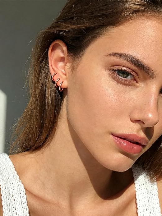 Silvora 925 Sterling Silver Small Hoop Earrings for Women Huggie Earrings Hypoallergenic Cartilage Earrings Tiny Hoops 6mm/8mm/10mm/12mm/14mm/16mm/18mm/20mm
