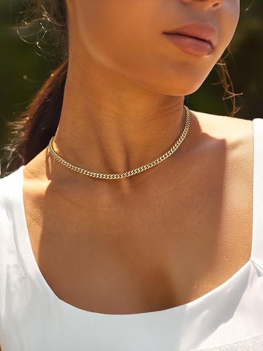 ChainsPro Chunky Miami Cuban Link Chains for Men,Stainless Steel Cuban Chain Necklace,4.8/6/10/14mm Width,No Tarnish& Thick Hip Hop Jewelry,18-30 inch Length, Black/Gold Plated/Silver,Send Gift Box