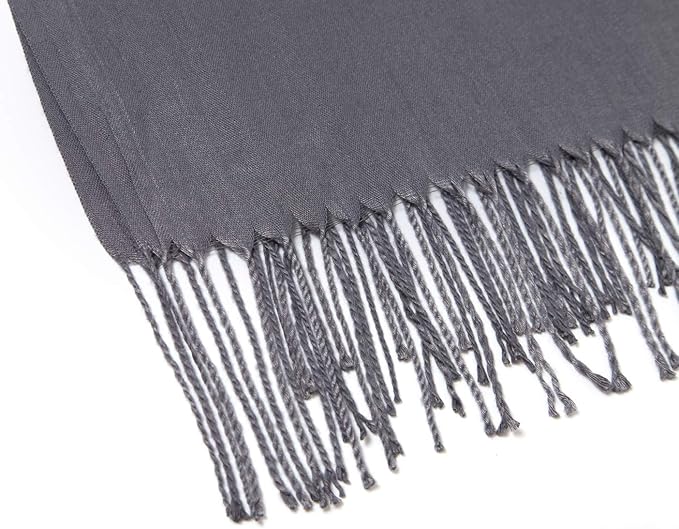 Cindy & Wendy Pashmina Shawls and Wraps Large Scarfs for Women Wedding Party Bridal Long Fashion Solid Shawl Wrap Fringes