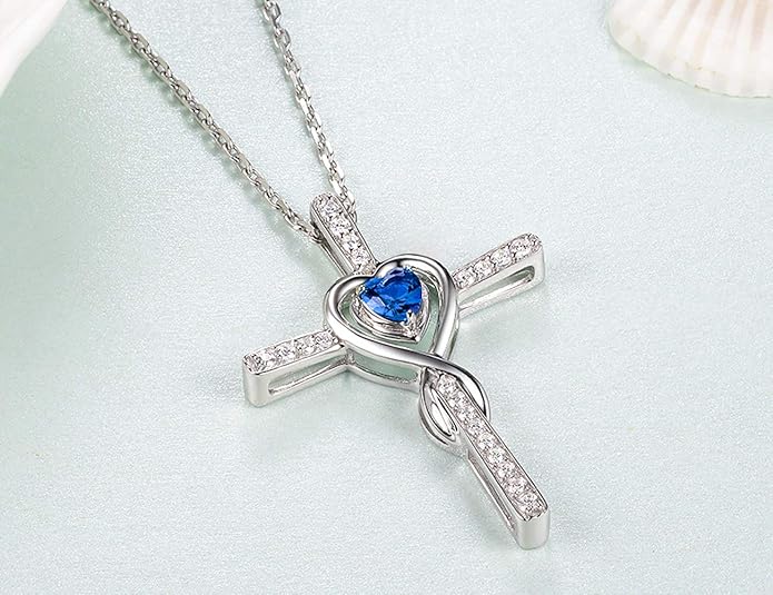 Dorella Love Infinity Christmas Jewelry for Women Birthday Gifts Wife Mom December January Birthstones Blue Topaz Garnet and More Stones Jewelry 925 Sterling Silver