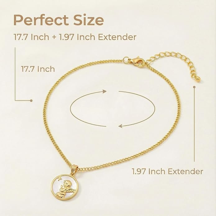 Lume Pick Mother of Pearl & Tiger Eye Copper Gold Plated Necklace,Birthday Gifts for Women, Fashion Jewelry, Minimalist Retro Bohemian Cute Styles