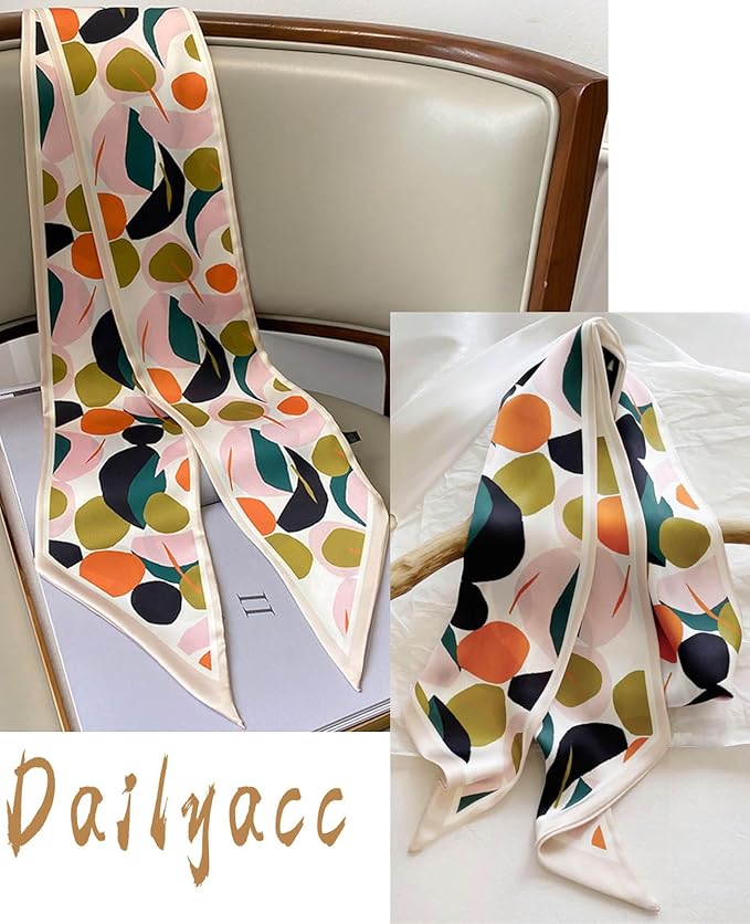 Dailyacc Hair Scarf for Women Fashion Silky Satin Headscarf Wrap Breathable Lightweight Neck Scarves For Handbag
