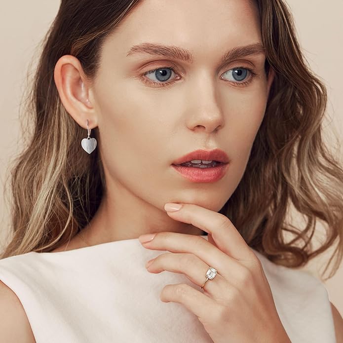 14K Gold Dangle Earrings for Women，Lightweight Circle Disc Coin Geometric Flat Brushed Drop Earrings, Hypoallergenic Leverback Earrings S925 Jewelry