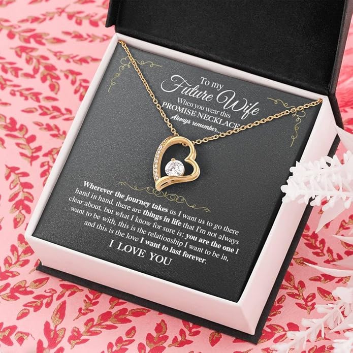 To My Future Wife Necklace - Promise Necklace For Her, Fiance Gifts For Her, Birthday Gifts For Future Wife With Message Card, To My Soulmate Necklace For Women Women Romantic Jewelry With Message Card, Gift Box