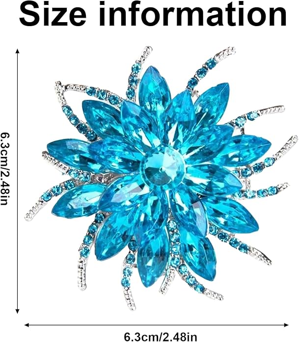 Rhinestone Flower Brooch Pin - Vintage Rose & Sunflower Brooches, Large Crystal Pin for Women, Gold & Pearl Accents, Elegant Christmas Brooch, Fashion Accessories for Hats, Dresses & Bags