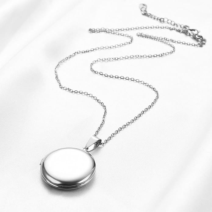 PHOCKSIN Personalized Locket Necklace for Women Photo Necklace with Customized Picture Birth Flower Birthstone New Years Gifts for Women
