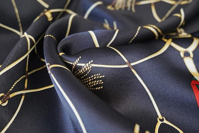 ANDANTINO 100% Mulberry Silk Scarf -21” Lightweight Square Neckerchief – Breathable Digital Printed Scarves with Gift Packed