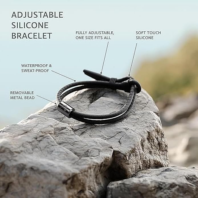 Rowdy Parrot The Driftwood FlexTech Adjustable Silicone Rope Bracelet: Waterproof, Sweatproof, Sunproof, Minimalist Surf, Golf Jewelry for Men - One Size Fits All