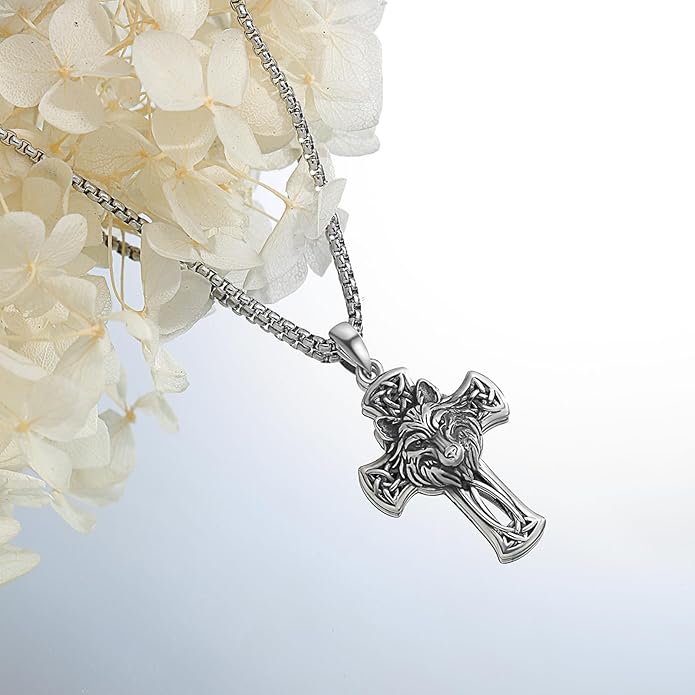 YEESIA Cross Necklace for Men Women 925 Sterling Silver Christian Pendant Religious Jewelry Gift for Men Women.