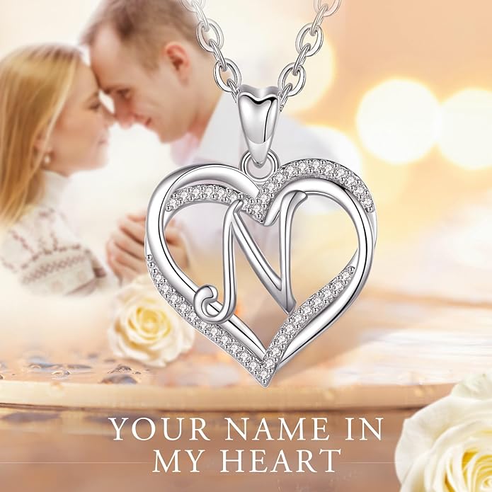 INFUSEU Unique Initial Necklaces for Women Girls Small Heart Letter Jewelry, Meaningful Personalized Gifts