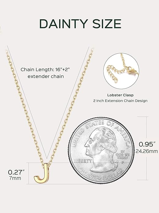 ChicSilver 925 Sterling Silver Initial Necklace for Women Dainty Letter Jewelry Personalized Gift