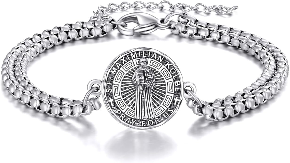 YFN Patron Saint Bracelet Sterling Silver Religious Protector Bracelet Jewelry Gift for Women Men