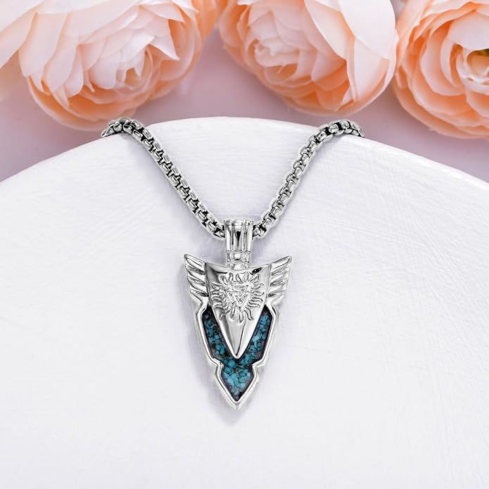 KoyeKei Viking Necklace for Men 925 Sterling Silver Viking Norse Pagan Jewelry Gifts for Women