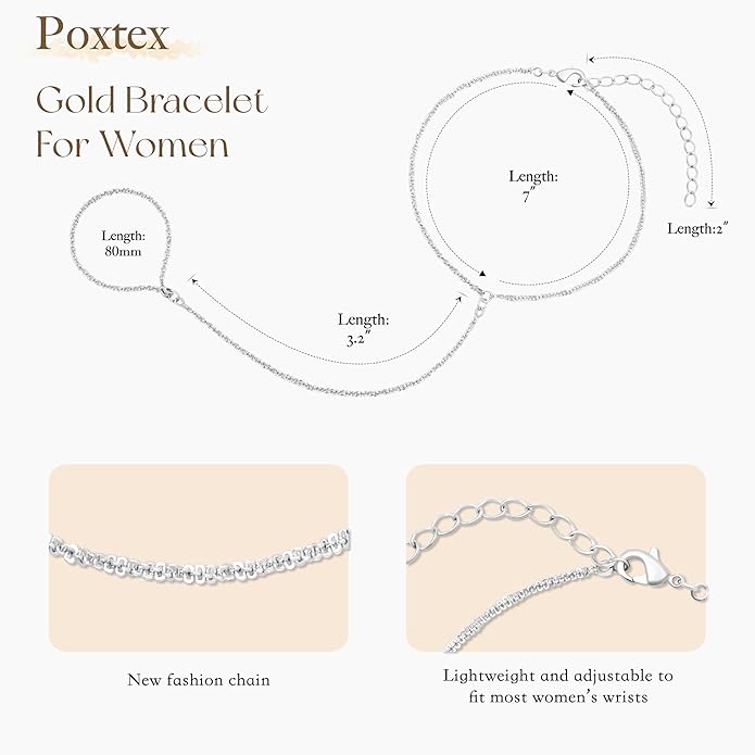 Gold Bracelets for Women Non Tainish,Dainty Bracelets Stack for Women Trendy, Gold Plated Cuff Bracelets Stack With Beaded Cuban Paperclip Snake Rope Bangle Hand Chain Jewelry Gifts for Women