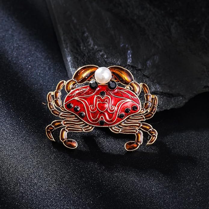 LuvQaze Animal Brooch for Women Men Zirconia Rhinestone Abalone Shell Animal Lapel Pin Christmas Birthday Holiday Gift for Wife Mother Girlfriend Daughter