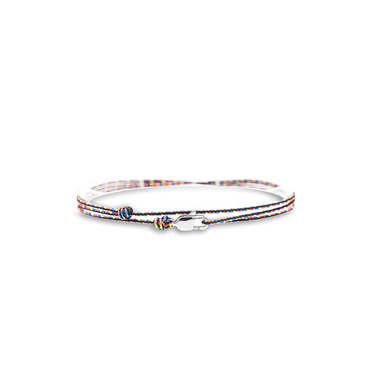 Made by Nami Nautical Rope Bracelet for Men Waterproof & Adjustable Wrap String Bracelets with Snap Hook Gift for Him (Dark Retro Silver)