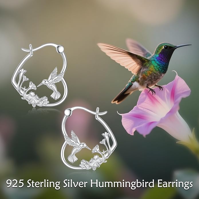 YFN Animal Earrings Sterling Silver Animal Heart Hoop Dangle Earrings Cute Jewelry Gifts for Women