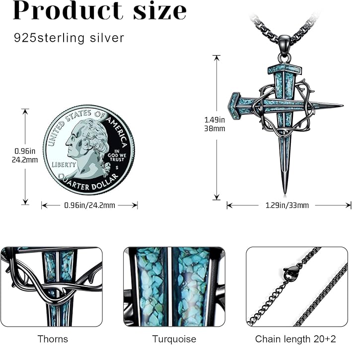 Cross Necklace for Men 925 Sterling Silver Celtic Cross Pendant Christian Jewelry Religious Christmas Gifts for Women