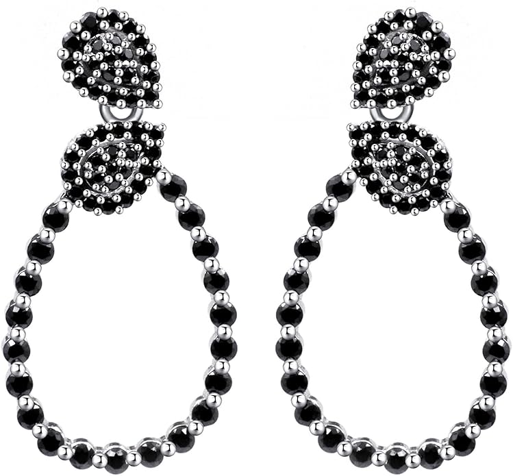 Moissanite Hoop Earrings for Women, S925 Sterling Silver, 18K White Gold Plated, D Color VVS1