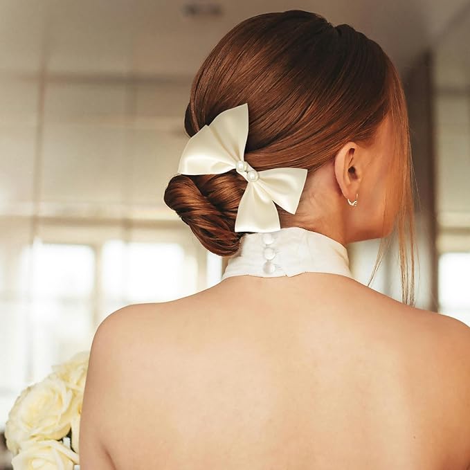 LEEQE Double Face Ivory Satin Ribbon 1-1/2 inch X 25 Yards Polyester Ivory Ribbon for Gift Wrapping Very Suitable for Weddings Party Hair Bow Invitation Decorations and More