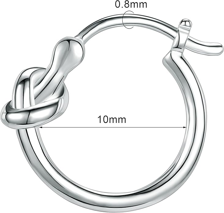 AoedeJ 925 Sterling Silver Hoop Earrings, High Polished Round Tiny Click-Top Hoop Earrings, Small Clasp Hoop Piercing Earrings