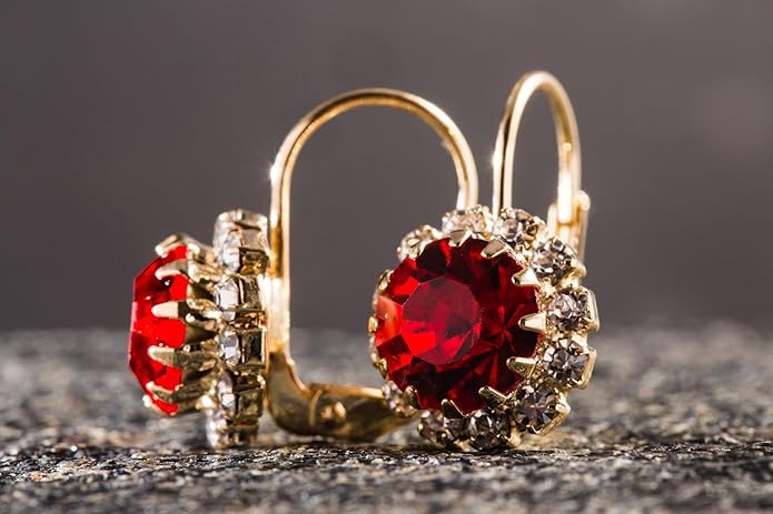 Brazel 18K Gold Plated Crystal Flower Earrings for Women