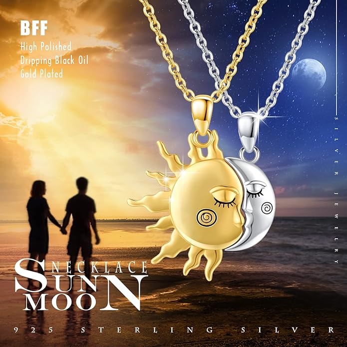 OHAYOO Dragon Phoenix Matching Necklace for Couples 925 Sterling Silver Yin Yang Pendant Necklaces for Couples Jewelry for Him and Her