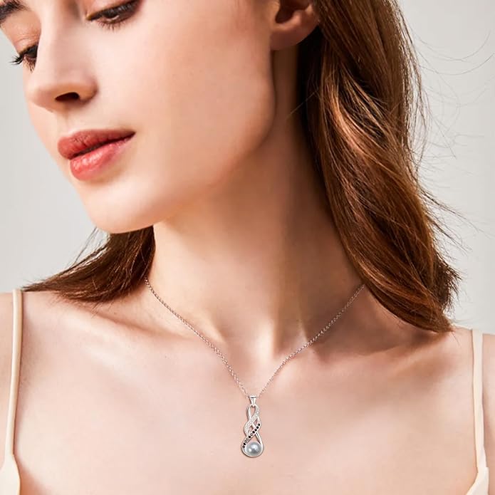 Pearl Necklaces-Birthday Anniversary Wedding Gifts for Women -Her -Mom -Wife -Girlfriend Grandma on Christmas Day Mothers Day | Valentines Romantic Gifts