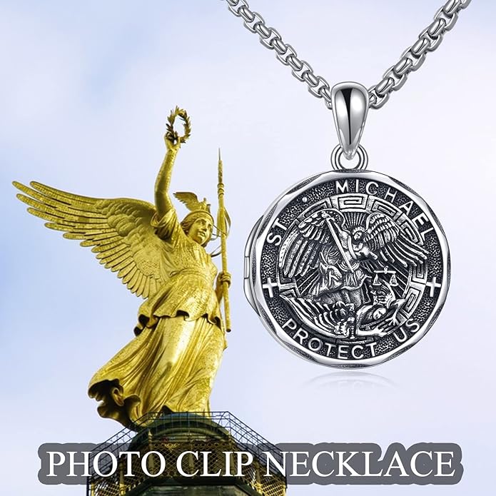 YFN Patron Saint Necklace Sterling Silver Amulet Medal Pendant Religious Protector Jewelry Gifts for Women Men