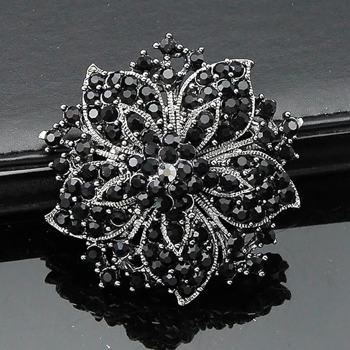Rhinestone Bauhinia Flower Brooch Pin - Elegant Clothing Accessory for Women - Big Crystal Flower Brooch for Christmas, Halloween, Birthday, Party, Wedding Costume Jewelry