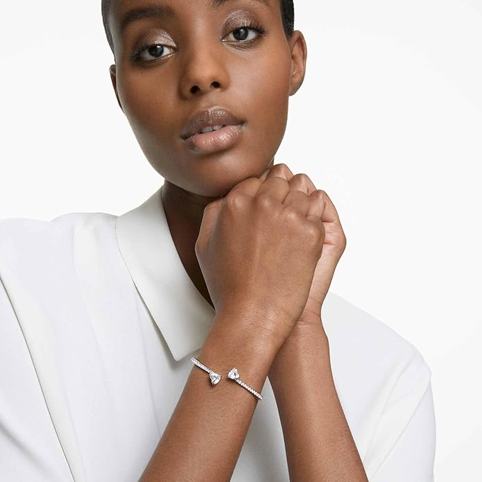 Swarovski Soul Heart Bangle Bracelet Collection, Rhodium Finish, Clear Crystals
